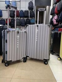 Combo 2 Vali 6008 Size 20&24 Khung Nhôm Khóa Sập Chính hãng Xám bạc