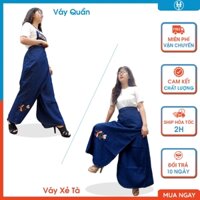 Combo 2 Váy chống nắng dạng quần và váy chống nắng xẻ tà jean cao cấp thêu họa tiết H&T FASHION