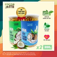 Combo 2 Vị Dừa Sấy Giòn Cao Cấp Cacaomi Loại Keto Không Đường Và Vị Sữa
