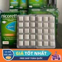 Combo 2 vỉ kẹo cai thuốc_lá Nicorette Gum 2mg của Mỹ- 30 pieces