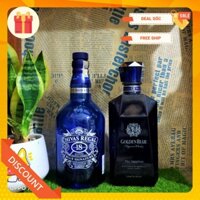 Combo 2 vỏ chai rượu ngoại thủy tinh màu Decor new chuẩn chính hãng các dòng Chivas, Jack, Ballantine