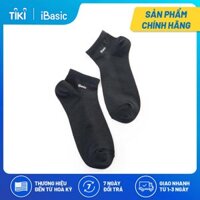 Combo 2 vớ nam cổ ngắn logo iBasic iBasic SOM001 - 2 Đen - Free