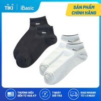 Combo 2 vớ nam cổ ngắn logo iBasic iBasic SOM001 - 1 Đen 1 Xám - Free