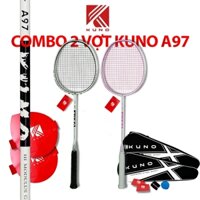 Combo 2 Vợt Cầu Lông 4U KUNO A97 Khung Carbon, Thân Dẻo, Công Thủ Toàn Diện, Căng Sẵn 10kg