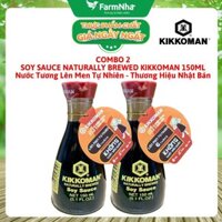 (Combo 2) Xì Dầu Kikkoman Soy Sauce 150ml – Nước tương chuẩn Nhật Bản, Không GMO, Hương Vị Tự Nhiên