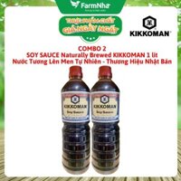(Combo 2) Xì Dầu Naturally Brewed Soy Sauce Kikkoman 1 lít –Nước Tương Lên Men Tự Nhiên Đậm Vị Umami