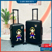 [Combo 20+24] Vali Du Lịch One Piece Nhựa PC+ABS Nhám Khóa Số Bảo Mật Hình In UV Không Bong Tróc