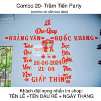 Combo 20- Bộ chữ xốp trang trí đám cưới có keo dán (Khách đặt combo xong nhắn tin shop tên lễ, tên dâu rể, ngày tháng)