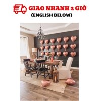 Combo 20 Bóng Trái Tim Màu Rose Gold Trang Trí Ngày Quốc Tế Phụ Nữ 8/3 - 20pcs Heart Foil Balloons for Decoration WMD41