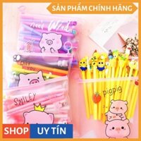 Combo 20 Bút Bi Cute, Bút Nước Giá Sỉ Nhiều Mẫu Hoạt Hình Cực Hot (Kèm Túi Zip)