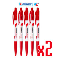 Combo 20 Bút Bi Thiên Long Flexoffice FO-023 - Mực đỏ - Combo 10