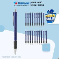 Combo 20 Bút bi Thiên Long TL-036 ngòi 0.7mm mực xanh/đỏ/đen giắt kim loại mạ crom đệm cầm tay cao su êm