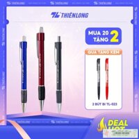 Combo 20 Bút bi Thiên Long TL-036 ngòi 0.7mm mực xanh/đỏ/đen giắt kim loại mạ crom đệm cầm tay cao su êm / TL