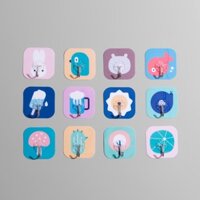 Combo 20 Chiếc Móc Dán Tường Chịu Lực, Siêu Dính 7.5x7.5 cm