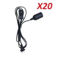 Combo 20 Đui đèn E27 liền dây 2 mét có công tắc