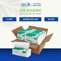 Combo 20 gói khăn giấy lau tay An Khang AK20-2 loại hai lớp dài 20cm - 102 tờgói