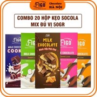 [COMBO 20 HỘP MIX ĐỦ VỊ 20G,50G] Kẹo socola sữa siêu ngon FIGO, Đồ ăn vặt văn phòng bán chạy, MIX VỊ ĂN LÀ NGHIỀN