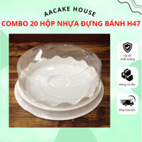 COMBO 20 Hộp Nhựa Trắng Tròn H47, nắp trong size 9-12cm. Hộp đựng gato, bánh rau câu, bánh bông lan