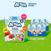Combo 20 hộp Sữa tăng đề kháng, giúp bé tăng cường hệ miễn dịch gạo sữa vị dâu tây, dâu đất và táo Agusha 200ml/hộp