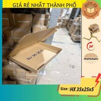 Combo 20 hộp xếp, size 35x25x5 cm - hộp carton nắp gài, giấy 2 nâu 1 xeo, sóng E cứng cáp