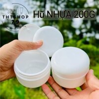 Combo 20 hủ nhựa màu trắng 200gr - kèm nắp lót chống tràn - dùng để đựng mỹ phẩm, sáp thơm, các loại gel Đựng Gia Vị.