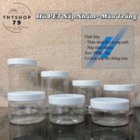 [Combo 20] Hủ PET Nắp Nhựa Nhám - Màu Trắng - size từ 200gr - 1kg - tặng nắp lót chống tràn - dùng để đựng mỹ phẩm