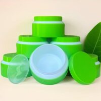 [Combo 20] Hủ Thân Xanh Viền Trắng - Hủ Nhựa Rỗng - 200gr - Có Nắp Lót Chống Tràn - Hủ đựng Kem Body - Đựng Kem Body