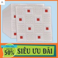 Combo 20 Miếng dan tuong  Decal  Hoa Văn Tem Nhũ Đỏ Dày Dặn KT 70x70cm Gía Rẻ, Chất Lượng Tốt Decor nhà  Decor Phòng