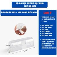 Combo 20 Nẹp Dây Điện Dán Tường Siêu Dính ,Kẹp Dây Điện Cố Định Và Giữ Dây Điện Siêu Sốc an toàn tiện lợi dễ lắp đặt - Bộ 20 Trong Đục Keo Nano