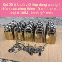 Combo 20 ổ khoá việt tiệp dùng chung 1 chìa ( sao chép thêm 10 chìa sơ cua ) loại 0138M , khoá giữ chìa