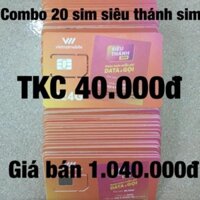 Combo 20 sim siêu thánh sim 4G