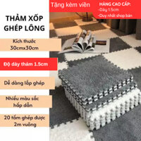 Combo 20 tấm thảm xốp lông ghép EVA mặt lông chất liệu an toàn cho trẻ em và người già, không trơn trượt khi đổ nước