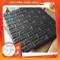 Combo 20 Tấm Xốp Dán Tường Giả Gạch 3D Dày 4mm Màu Đen 70x77cm