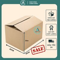 Combo 20 Thùng Carton Amico 35x25x20 3 Lớp Sóng B Một Mặt Nâu Đóng Gói Hàng Giá Tại Xưởng Đảm Bảo An Toàn Sử Dụng