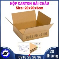 [Combo] 20 Thùng Carton 20x20x5cm, Hàng Chất Lượng, Giấy Carton 3 Lớp - congtyinhaichau