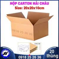 [Combo] 20 Thùng Carton 20x20x10cm, Hàng Chất Lượng, Giấy Carton 3 Lớp - congtyinhaichau
