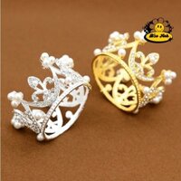 Combo 20 vương miện nhỡ bằng nhựa trang trí bánh sinh nhật, vương miện mini trang trí hoa