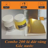 Combo 200 lá dát vàng (18k,24k) gốc nước dát lên trái cây hoa quả ,phào chỉ .thạch cao,giấy-doanhnguyenshop