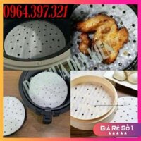 Combo 200 Tờ Giấy Nến , Giấy Sáp Tròn Đục Lỗ Cho Nồi Chiên Không Dầu , Hấp Xửng ( Sỉ IB Shop)