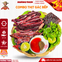 COMBO 200g Thịt Lợn Gác Bếp + 200g Thịt Trâu Gác Bếp SAPA Chuẩn Mường Then  ✅ Tặng Chẩm Chéo ✅