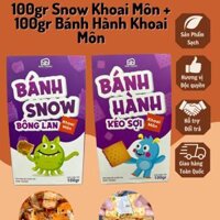 [COMBO 200GR] 100g Bánh Snow BLan Khoai Môn (9-10 Bánh) +100g  Bánh Hành Khoai Môn Chà Bông