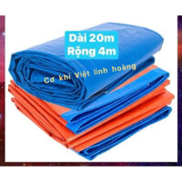 Combo 20m bạt 2 da màu xanh cam loại dày khổ rộng 4m, bạt che nắng, che mưa, làm mái hiên, bạt công trình, siêu bền