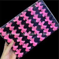 Combo 24 hộp quà đen nơ hồng cao cấp - Hộp đựng nhẫn,bông tai trang sức size 4x4