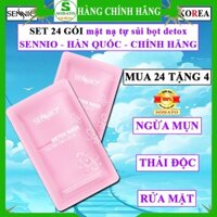COMBO 24 MẶT NẠ sennio nano phyto detox mask thay sữa rửa mặt thải độc sủi bọt hàn quốc chính hãng