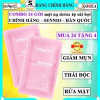COMBO 24 MẶT NẠ sủi bọt hàn quốc chính hãng sennio nano phyto detox mask thay sữa rửa mặt thải độc