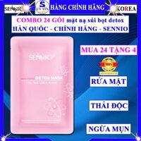 COMBO 24 mặt nạ sủi bọt thải độc tố sennio nano phyto detox mask hàn quốc chính hãng kiêm sữa rửa mặt trắng da ngừa mụn