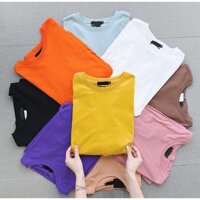 Combo 25 Áo Thun Trơn Nam Nữ Nhiều Màu - S,Màu Nâu