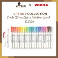 Combo 25 bút brush viết calligraphy Zebra Mildliner Double-Sided Highlighter Brush