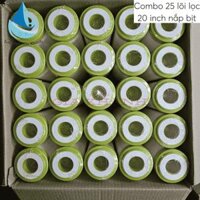 Combo 25 lõi lọc 20 inch nắp bịt đầu