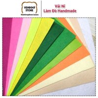 [COMBO 25 Màu] [45x45cm] Vải Nỉ Vải Da làm Sách vải Cattree mèo túi nỉ trang trí Lớp Học mầm non handmade cho Bé | Felt